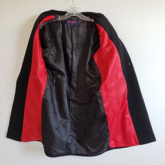 Katharine Hamnett Black Wool Velvet Collar Long Coat - Picture 6 of 7